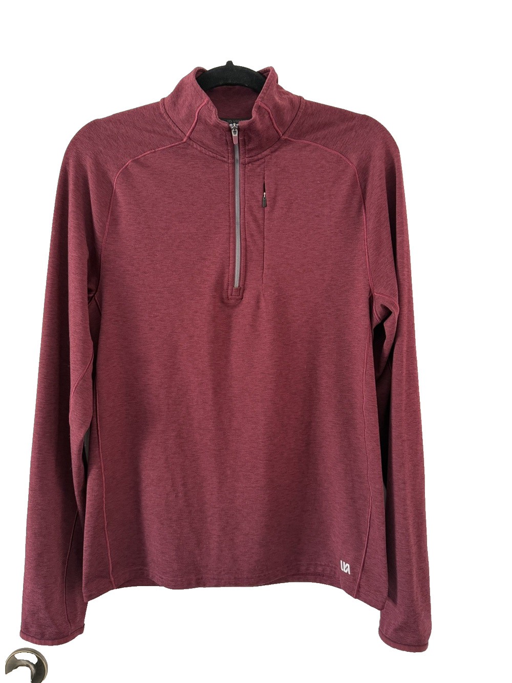 VRST 1/4 Zip Maroon 4 Way Stretch Moisture Wicking Running Shirt Mens Size Small